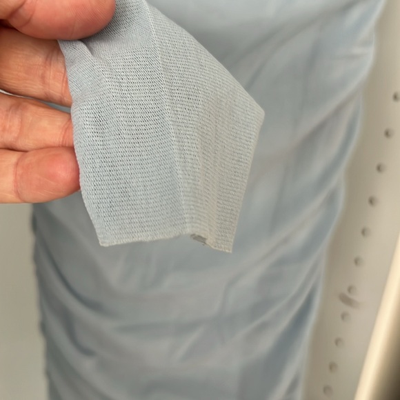 Bumpsuit Maternity Off The Shoulder Soft Mesh Dress Blue Size Small - Picture 10 of 13